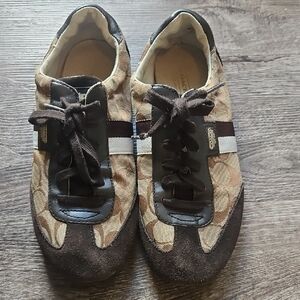 Coach Brown Signature Monogram Low-Top Sneakers